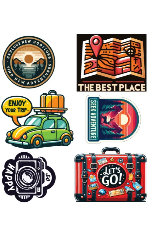 Travelling Packet Sticker | Made In Premium Gloss Vinyl With FPF(Fade Protection Film), Water Proof, Precut Sticker, Pack Of 1